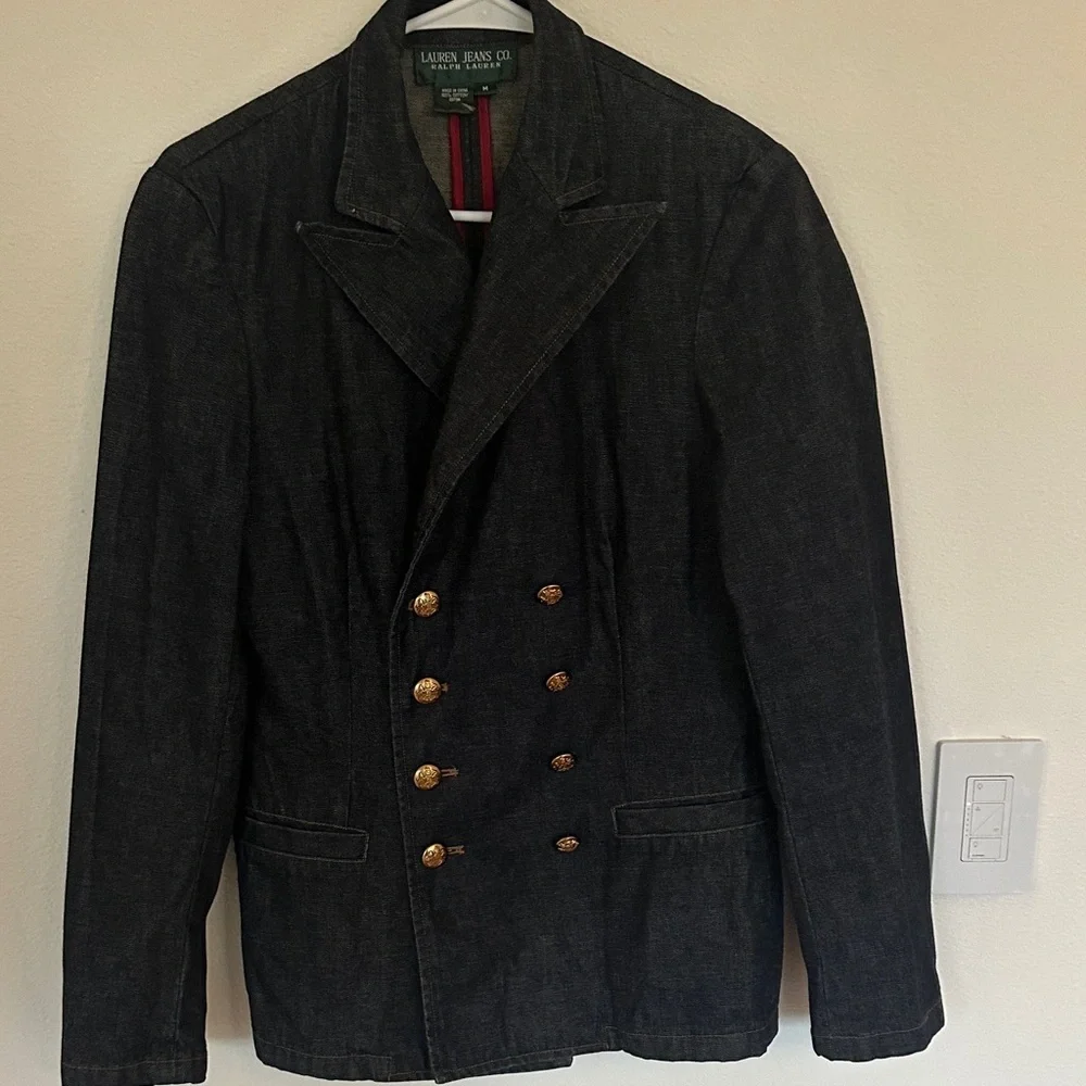 Vintage Lauren Jeans Co. Denim Blazer – Double-Breasted | Size Medium - Picture 1 of 14